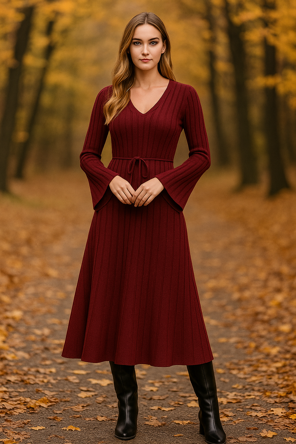 Φόρεμα midi/maxi rib πλεκτό