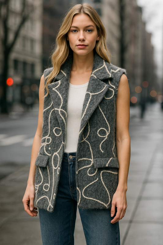 Γιλέκο mohair με κεντήματα