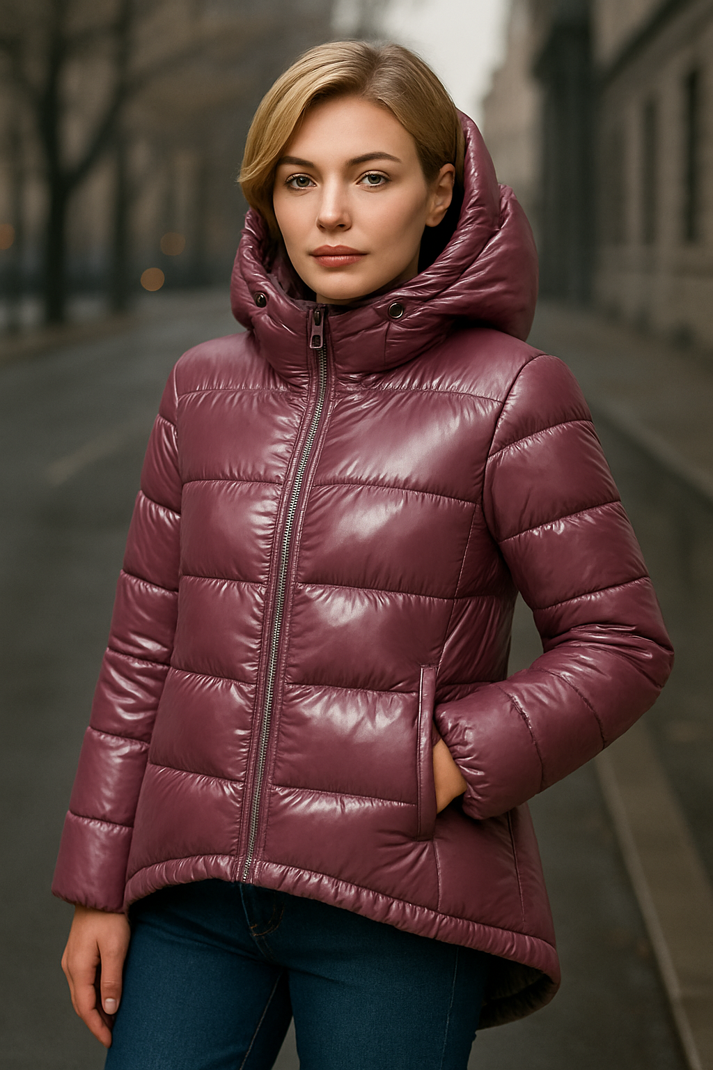 Puffer με κουκούλα