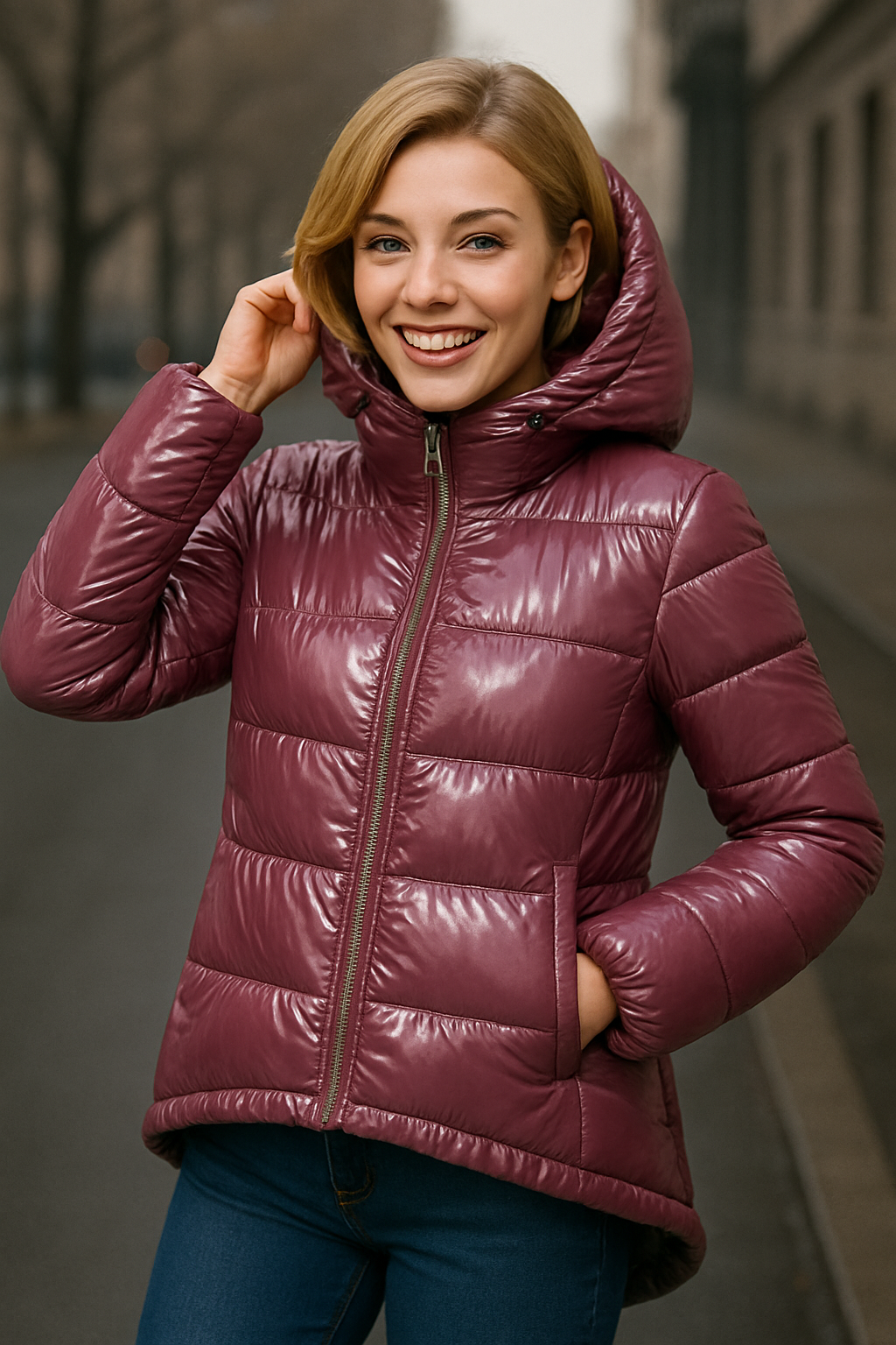 Puffer με κουκούλα