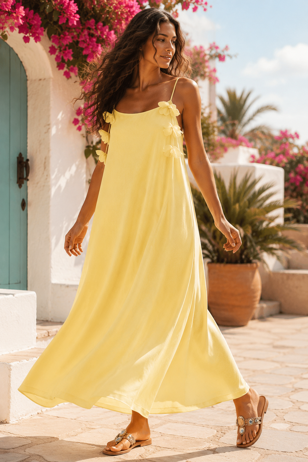Φόρεμα maxi elegant detailed