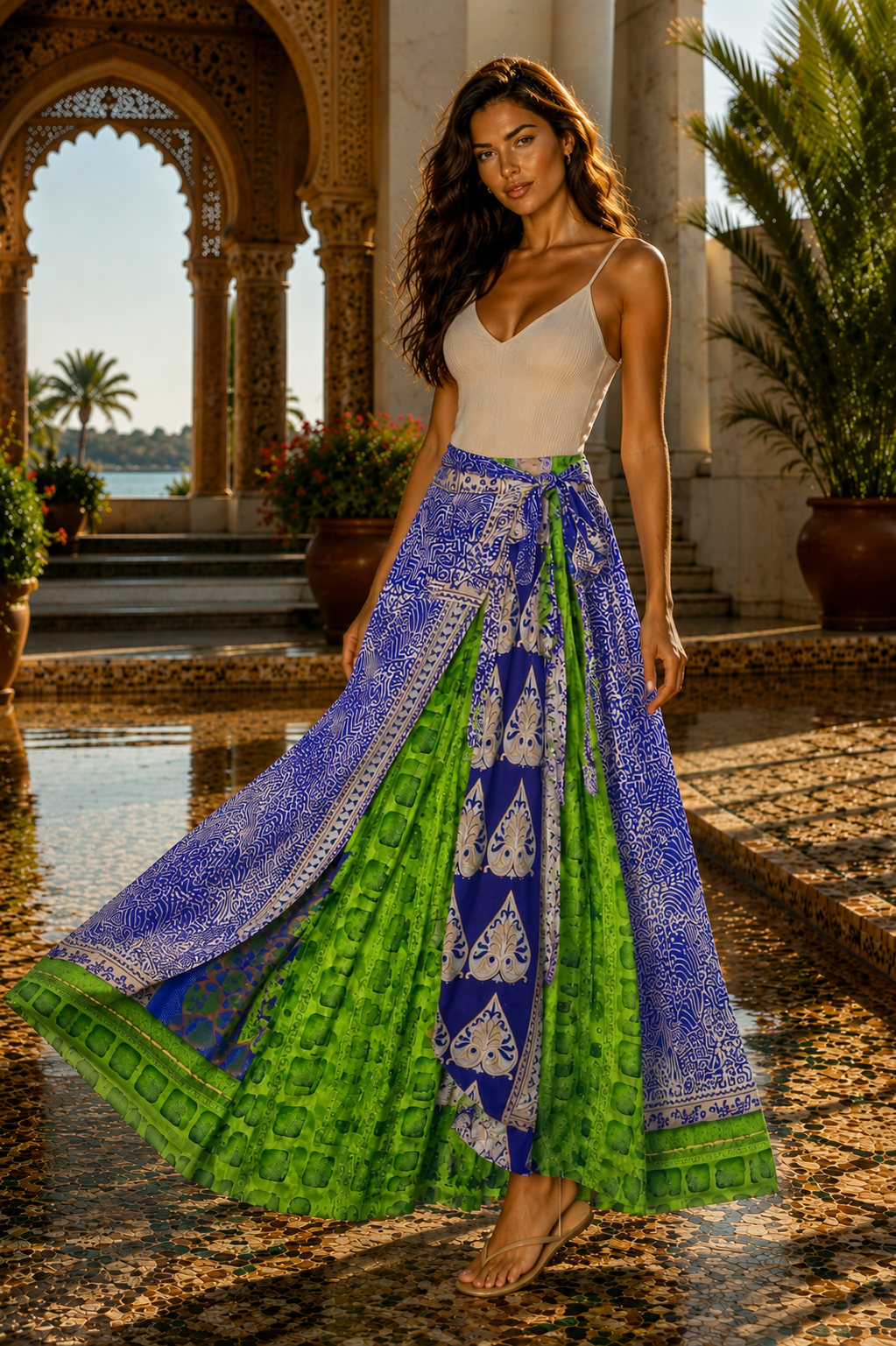 Φούστa - παρεό double face oversized maxi