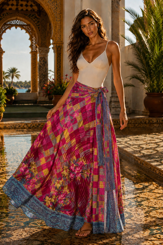 Φούστa - παρεό double face oversized maxi