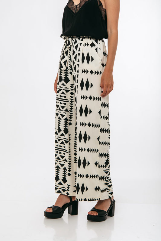 Παντελόνα printed με ζωνάκι