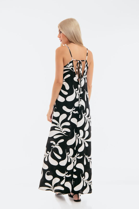 Φόρεμα maxi εμπριμέ printed detailed