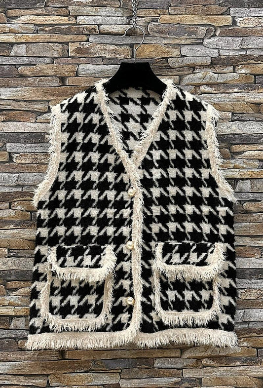 Καζάκα πλεκτή pied de poule