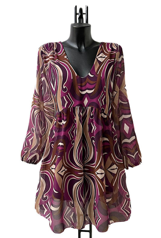 Φόρεμα mini/midi elegant εμπριμέ printed