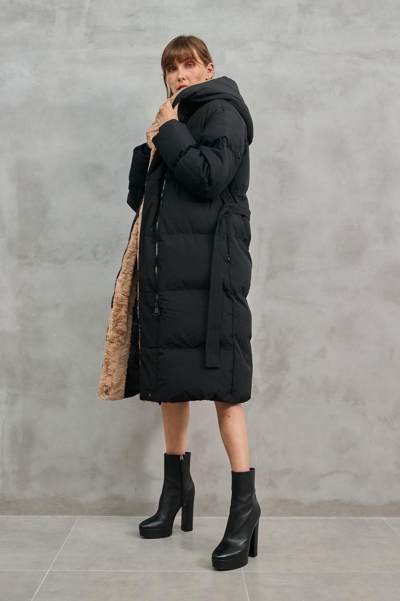 Μπουφάν midi με γούνα