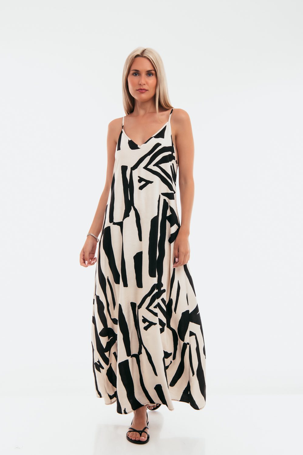 Φόρεμα maxi printed detailed