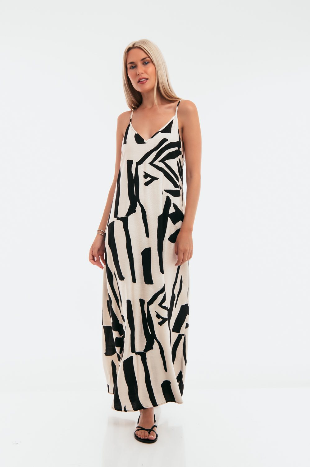 Φόρεμα maxi printed detailed