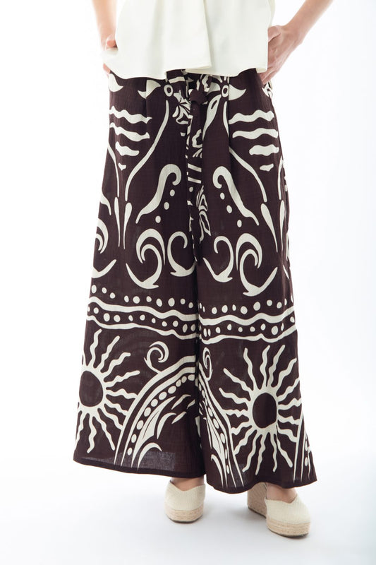 Παντελόνα elegant motif printed
