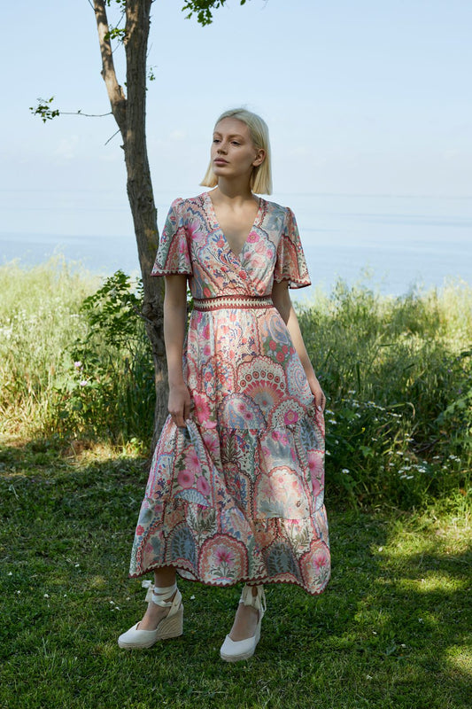 Φόρεμα maxi croise floral printed