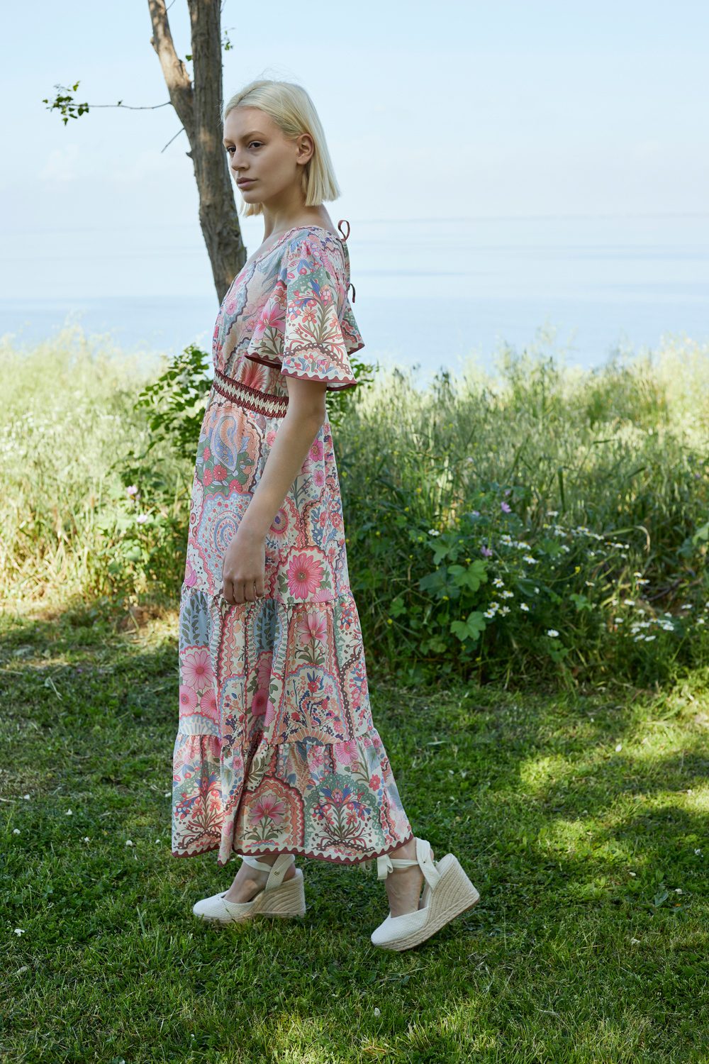 Φόρεμα maxi croise floral printed
