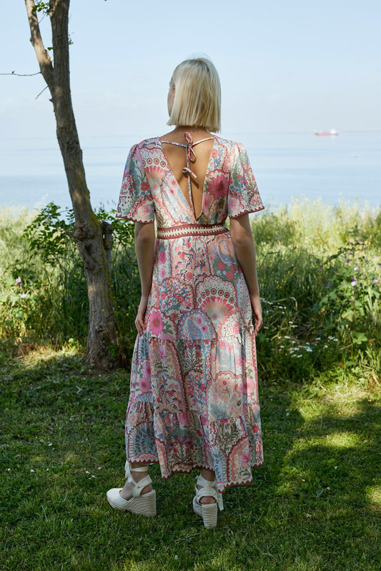Φόρεμα maxi croise floral printed