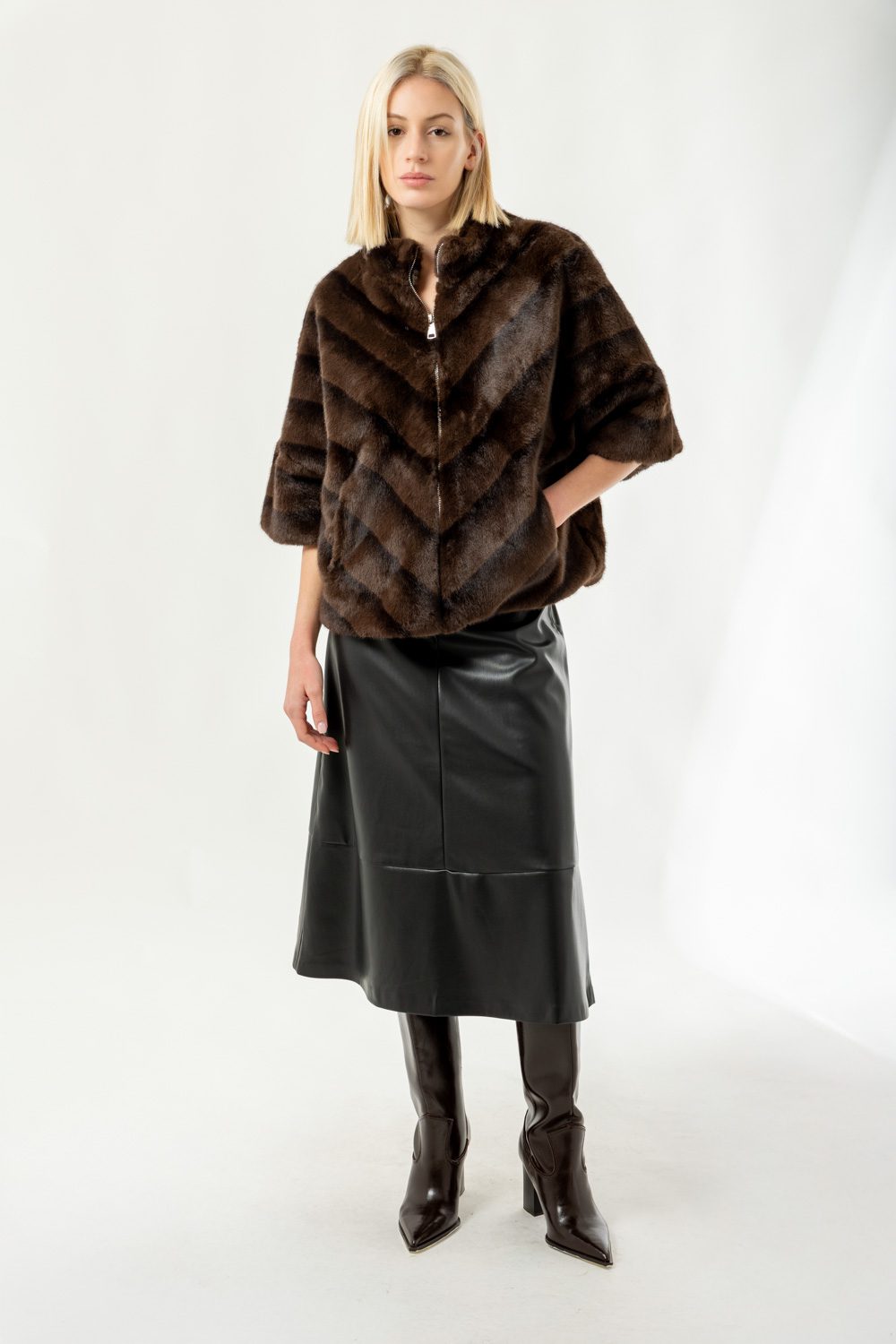 Jacket από οικολογική γούνα