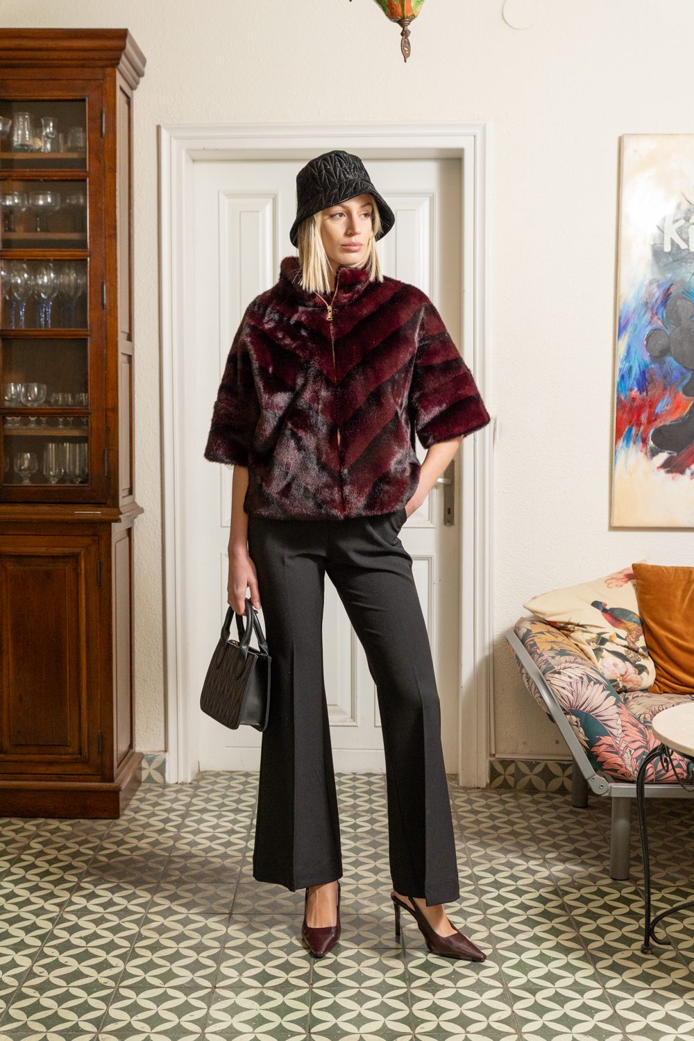 Jacket από οικολογική γούνα