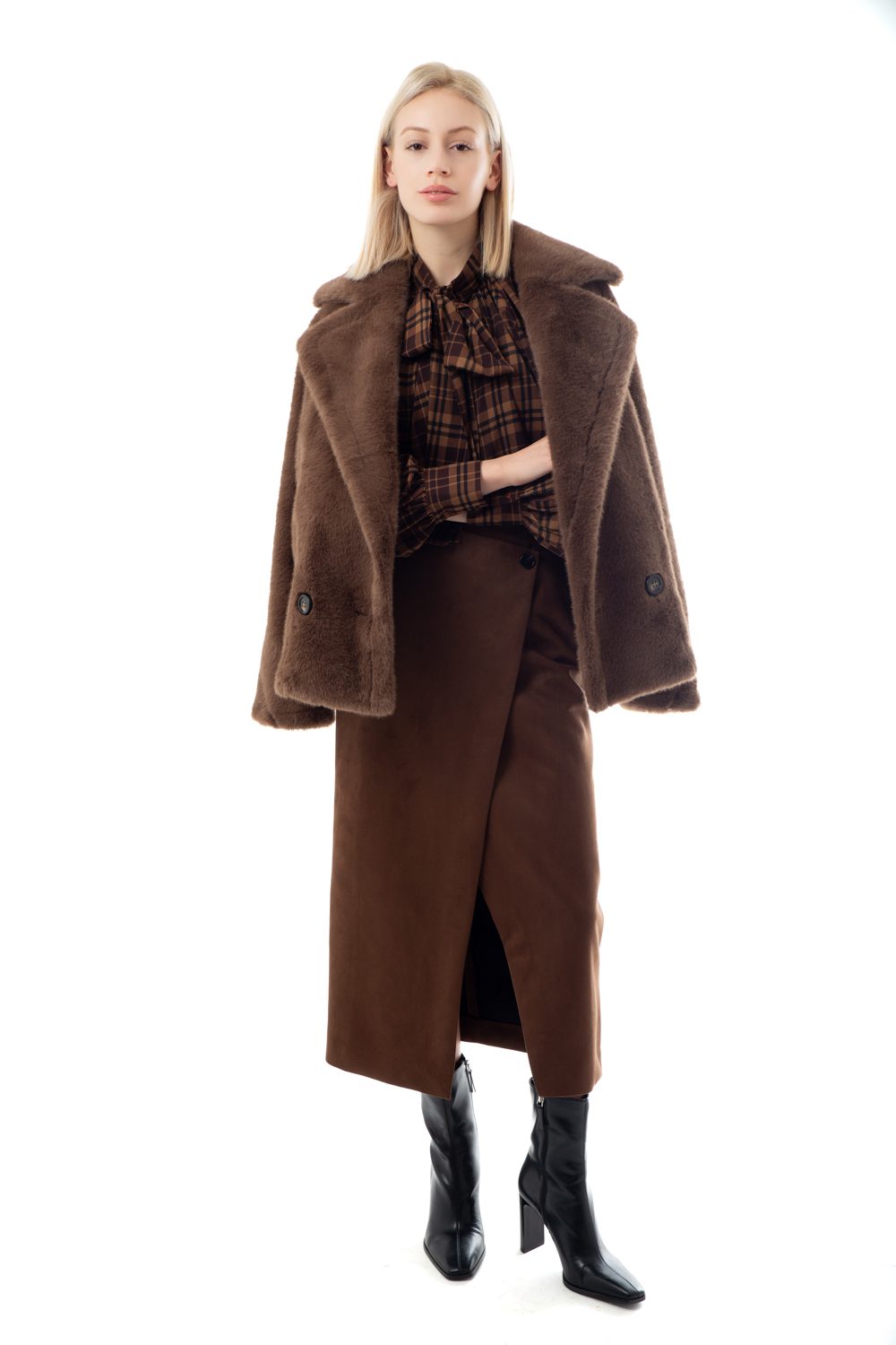 Φούστα midi suede