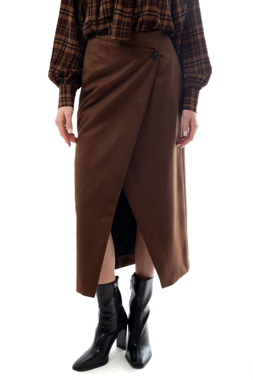 Φούστα midi suede
