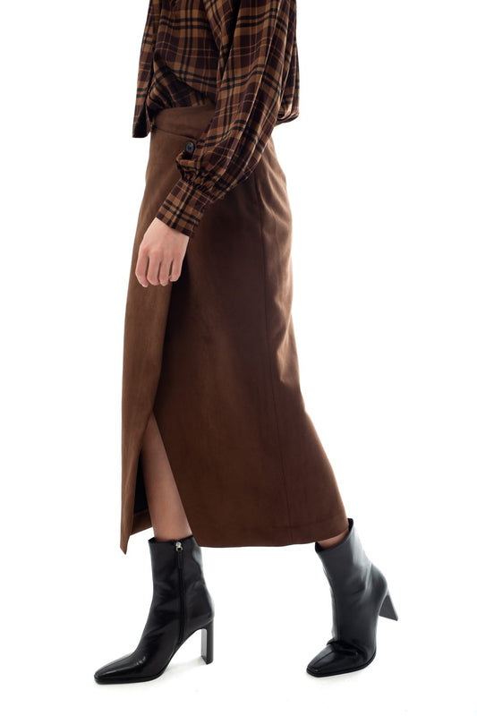 Φούστα midi suede