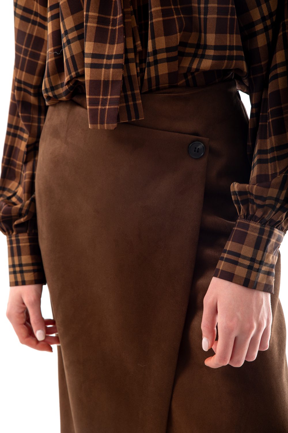 Φούστα midi suede