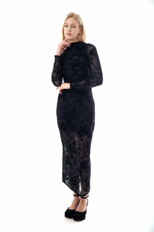 Φόρεμα midi/maxi cocktail με δανδέλα