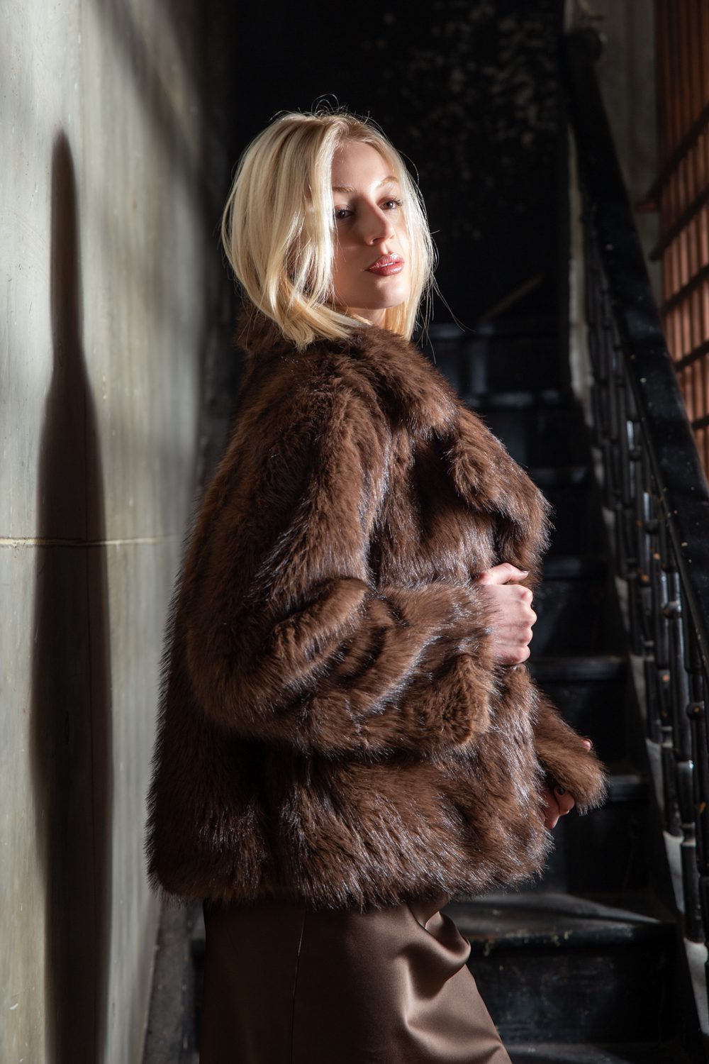 Jacket από οικολογική γούνα