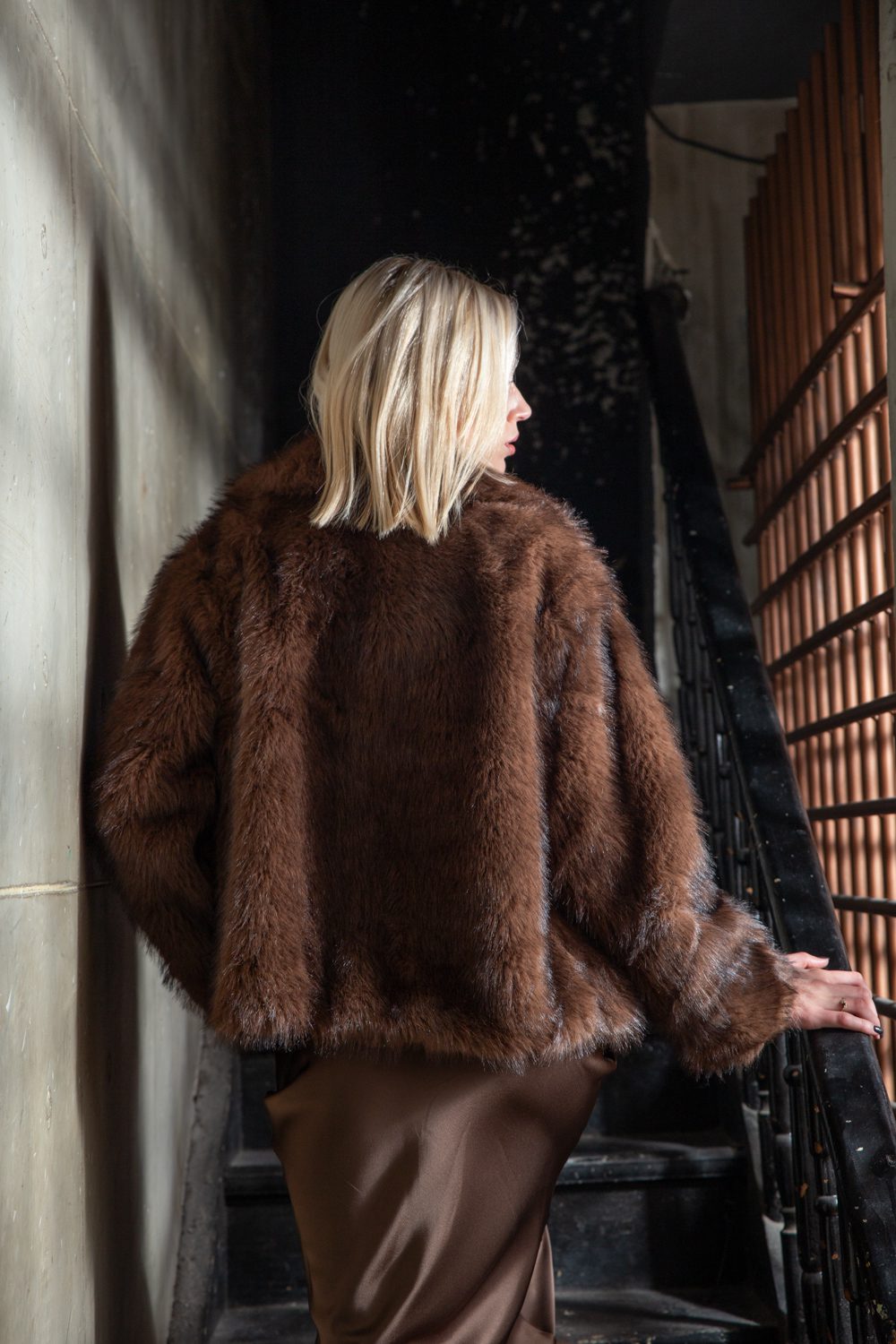 Jacket από οικολογική γούνα