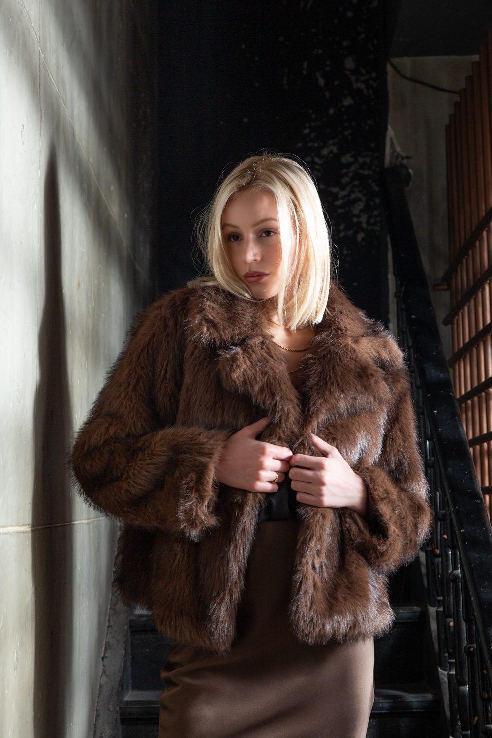 Jacket από οικολογική γούνα