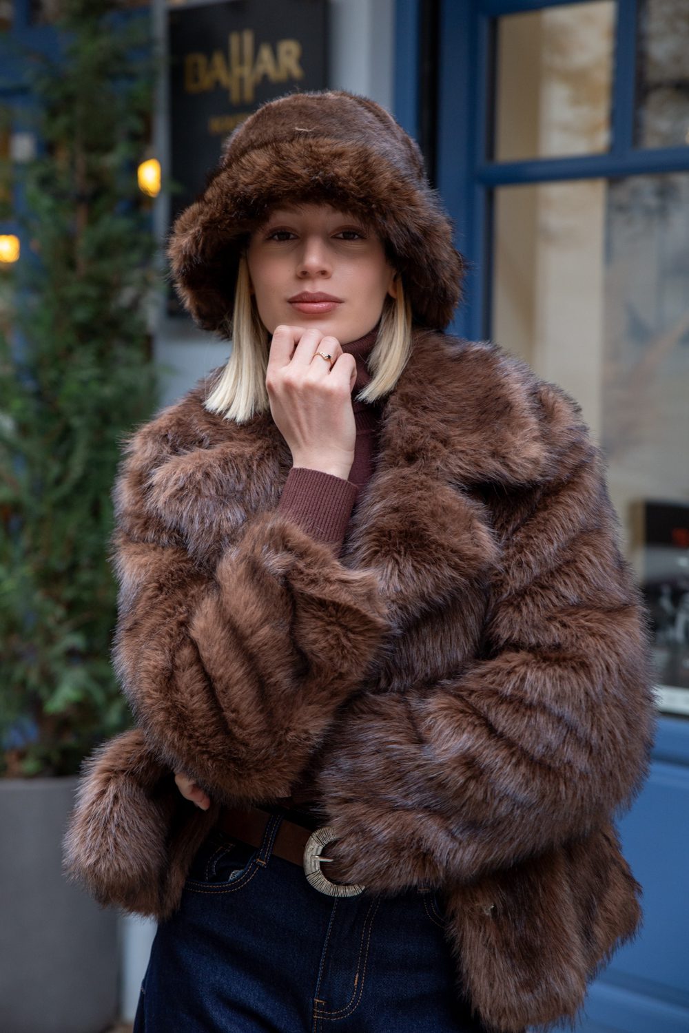 Καπέλλο bucket με γούνα