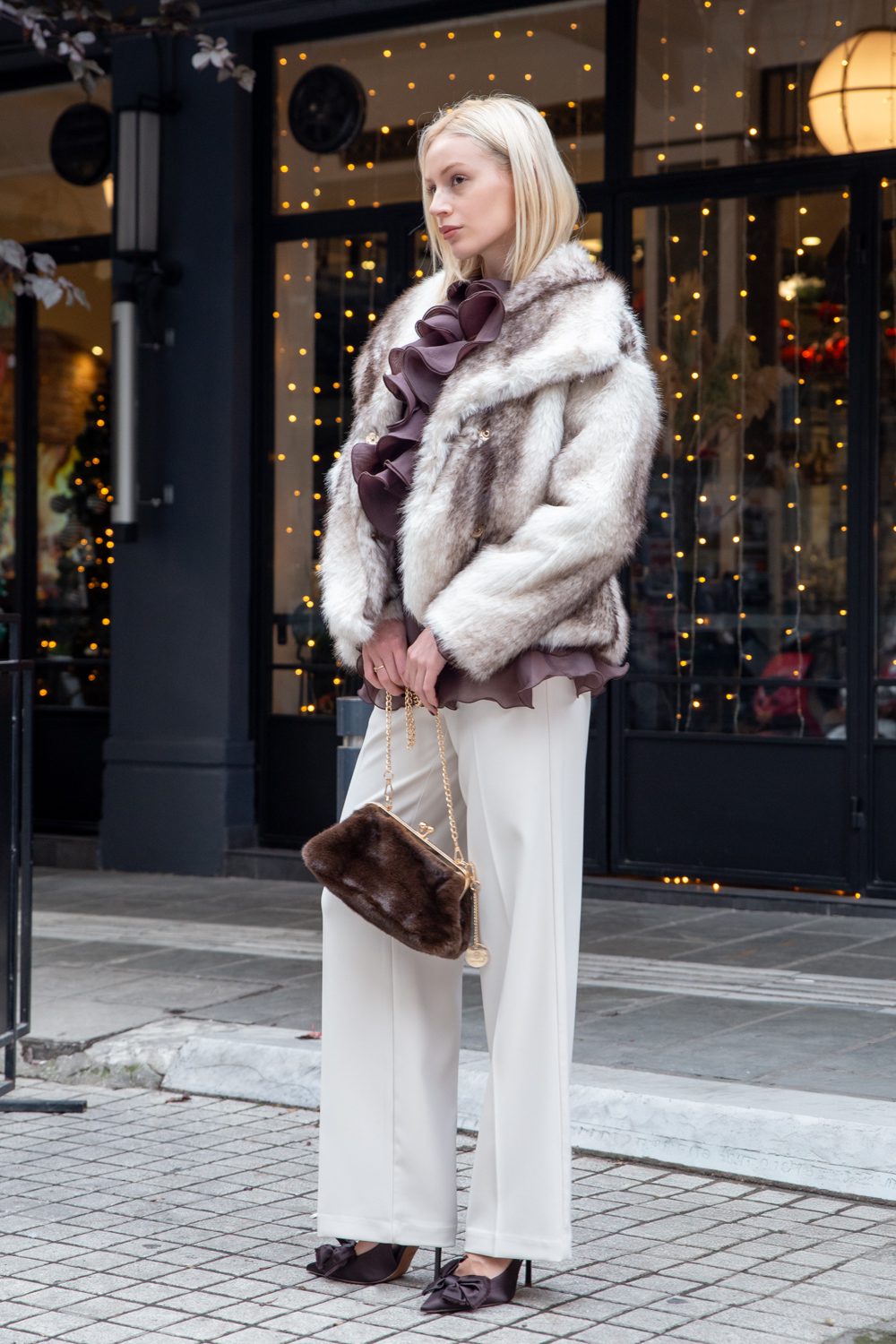 Jacket από οικολογική γούνα