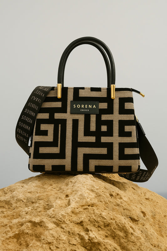 SORENA Galleria bag Domna edition ΧΩΡΙΣ ΙΜΑΝΤΑ - ΜΕ ΧΡΥΣΗ ΑΛΥΣΙΔΑ