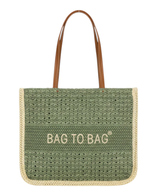 Τσάντα tote από ψάθα