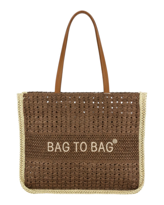 Τσάντα tote από ψάθα