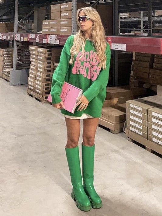 Pullover girly printed "pinky promise"