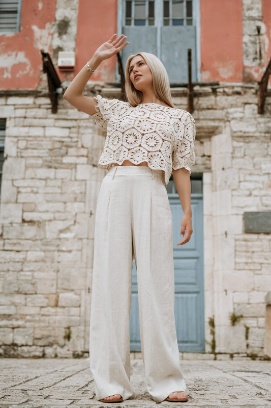 Παντελόνα λινή detailed