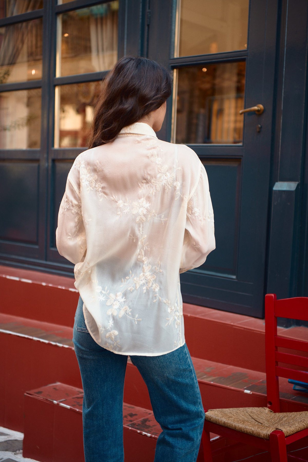 Πουκάμισο elegant see through με κέντημα
