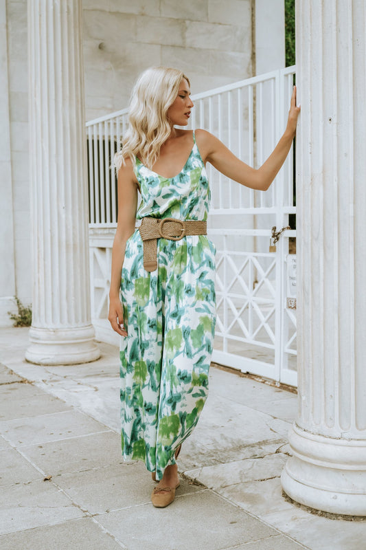 Ολόσωμη φόρμα εμπριμέ satin