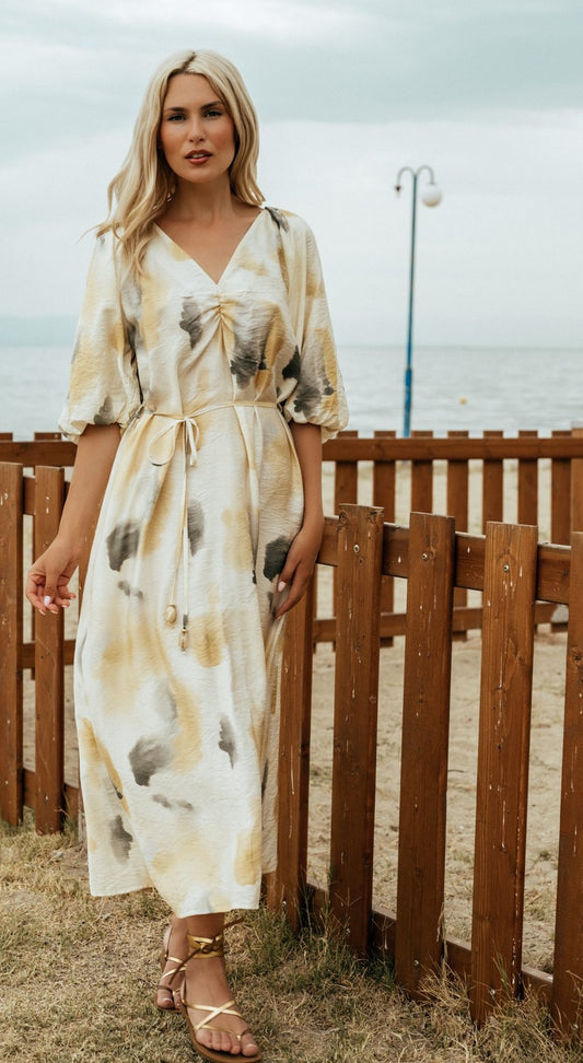 Φόρεμα maxi εμπριμέ detailed