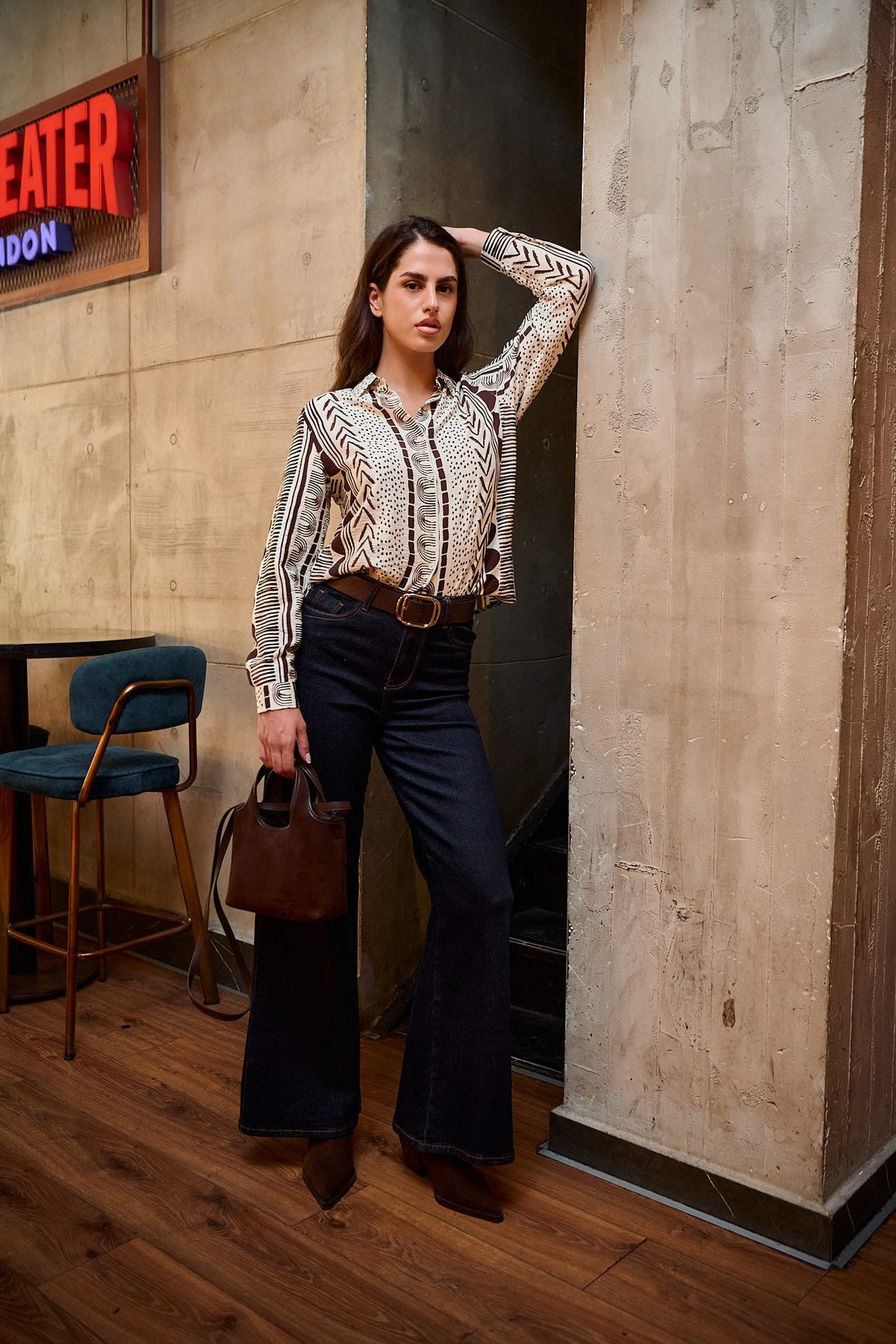 Πουκάμισο viscose geometrical printed