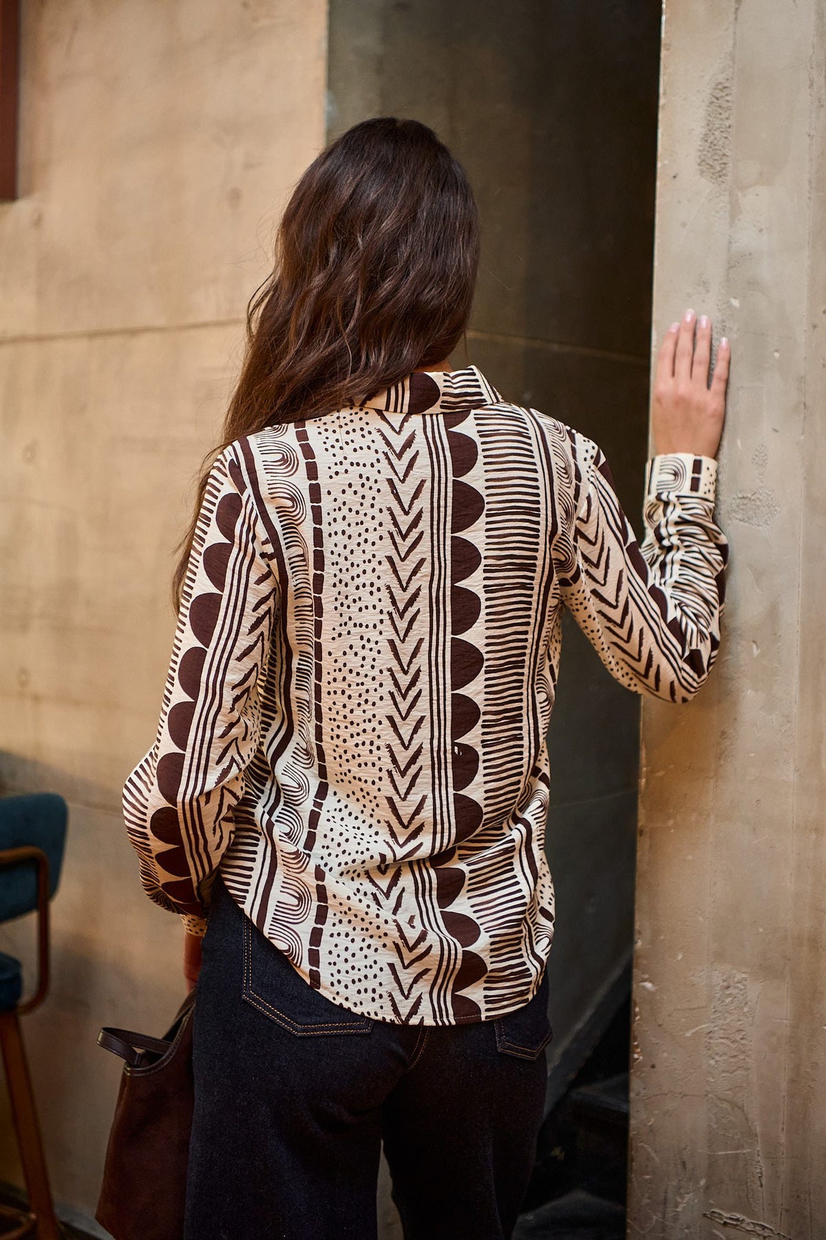 Πουκάμισο viscose geometrical printed