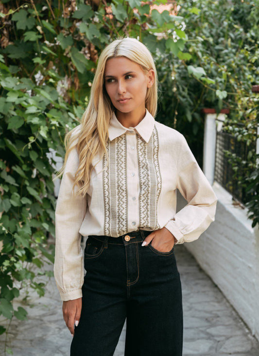 Πουκάμισο με κέντημα