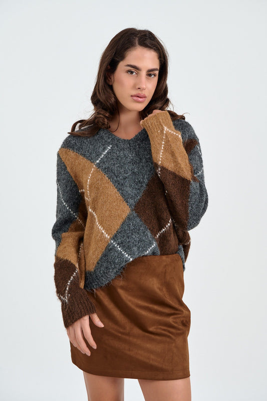 Pullover με ρόμβους