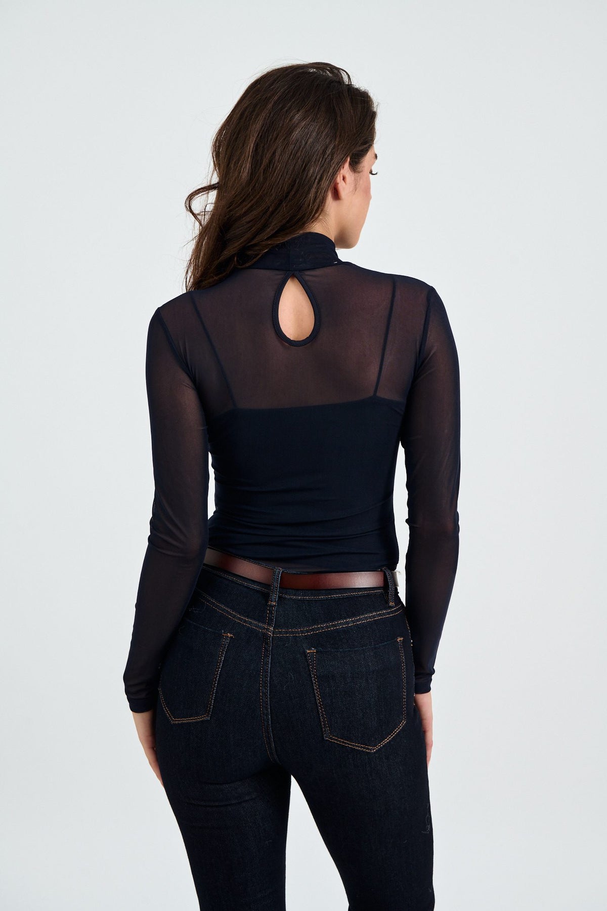 Bodysuit see through viscose με τοπ