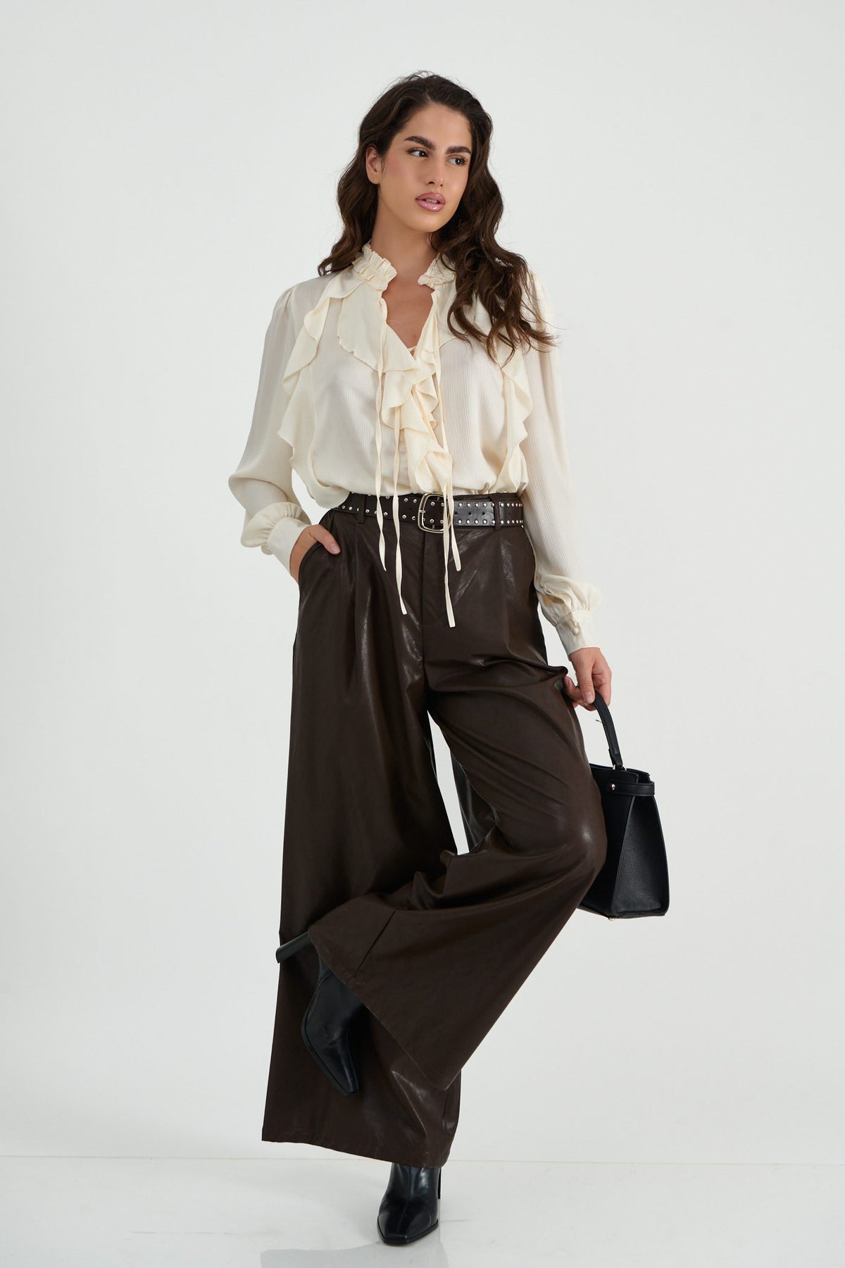 Παντελόνα loose eco leather