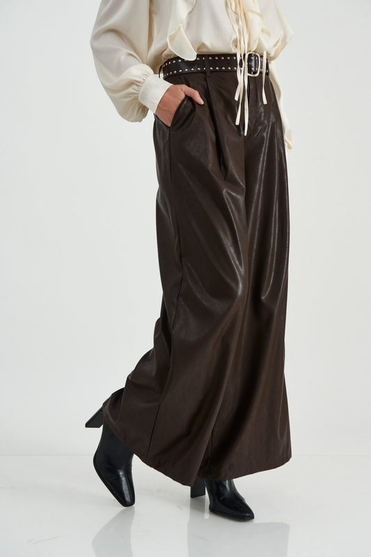 Παντελόνα loose eco leather