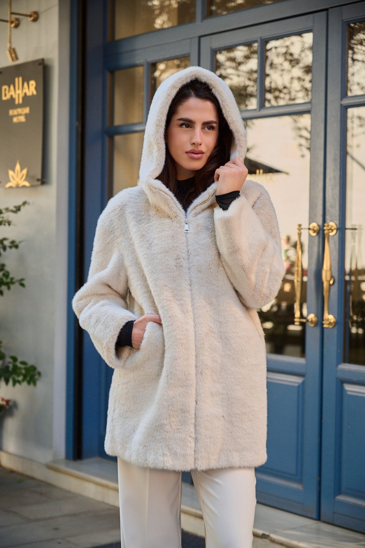 Παλτό midi faux fur