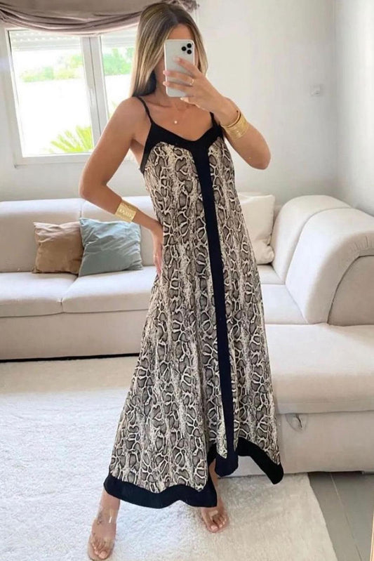 Φόρεμα maxi viscose animal printed