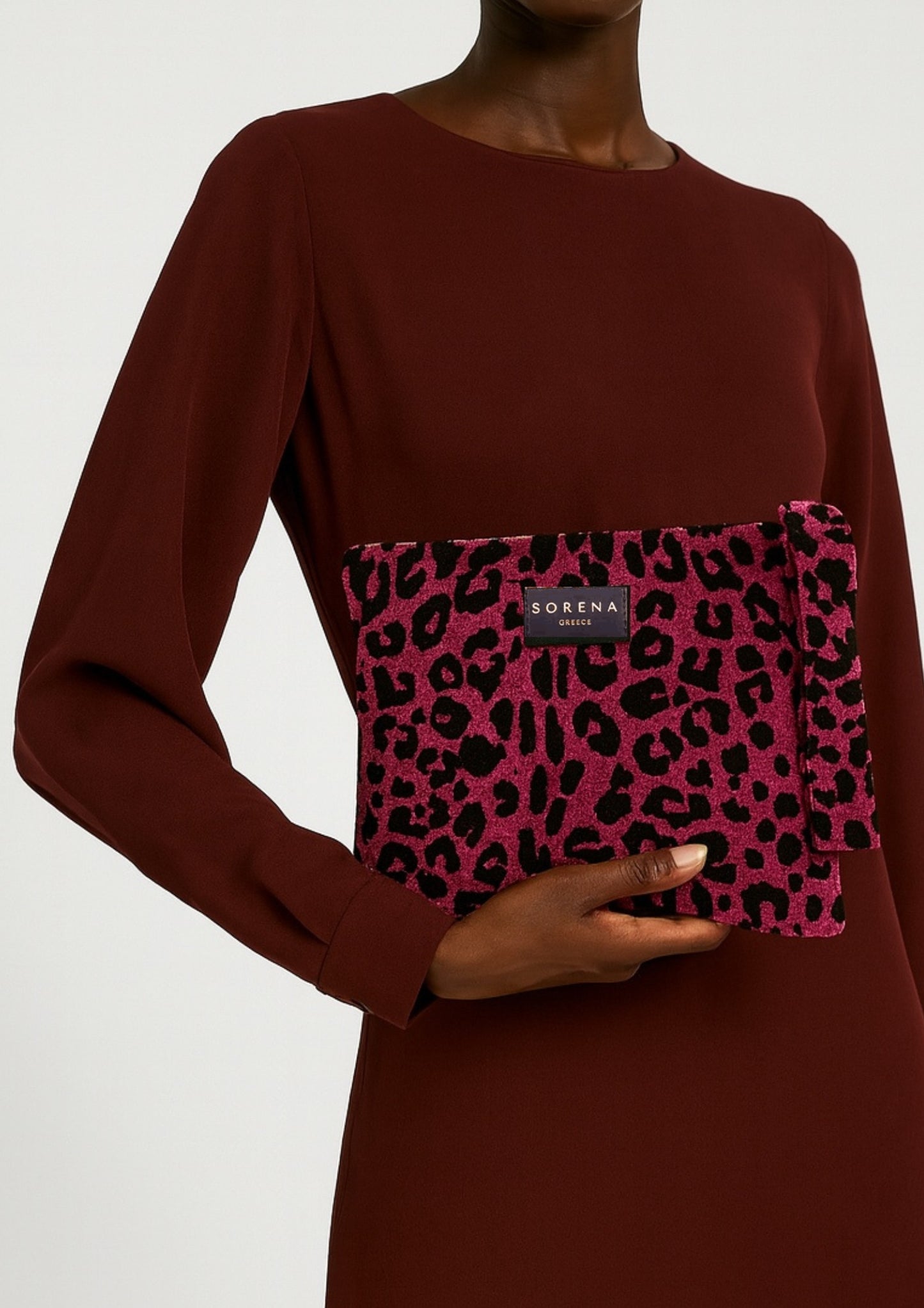 SORENA animal velvet clutch