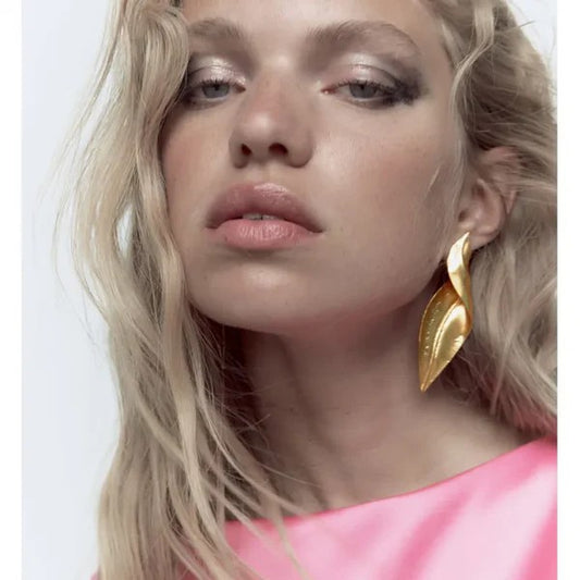 Σκουλαρίκια χρυσό φύλλο