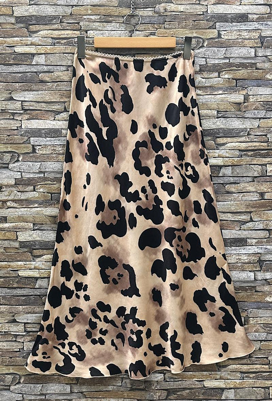Φούστα maxi satin elegant printed